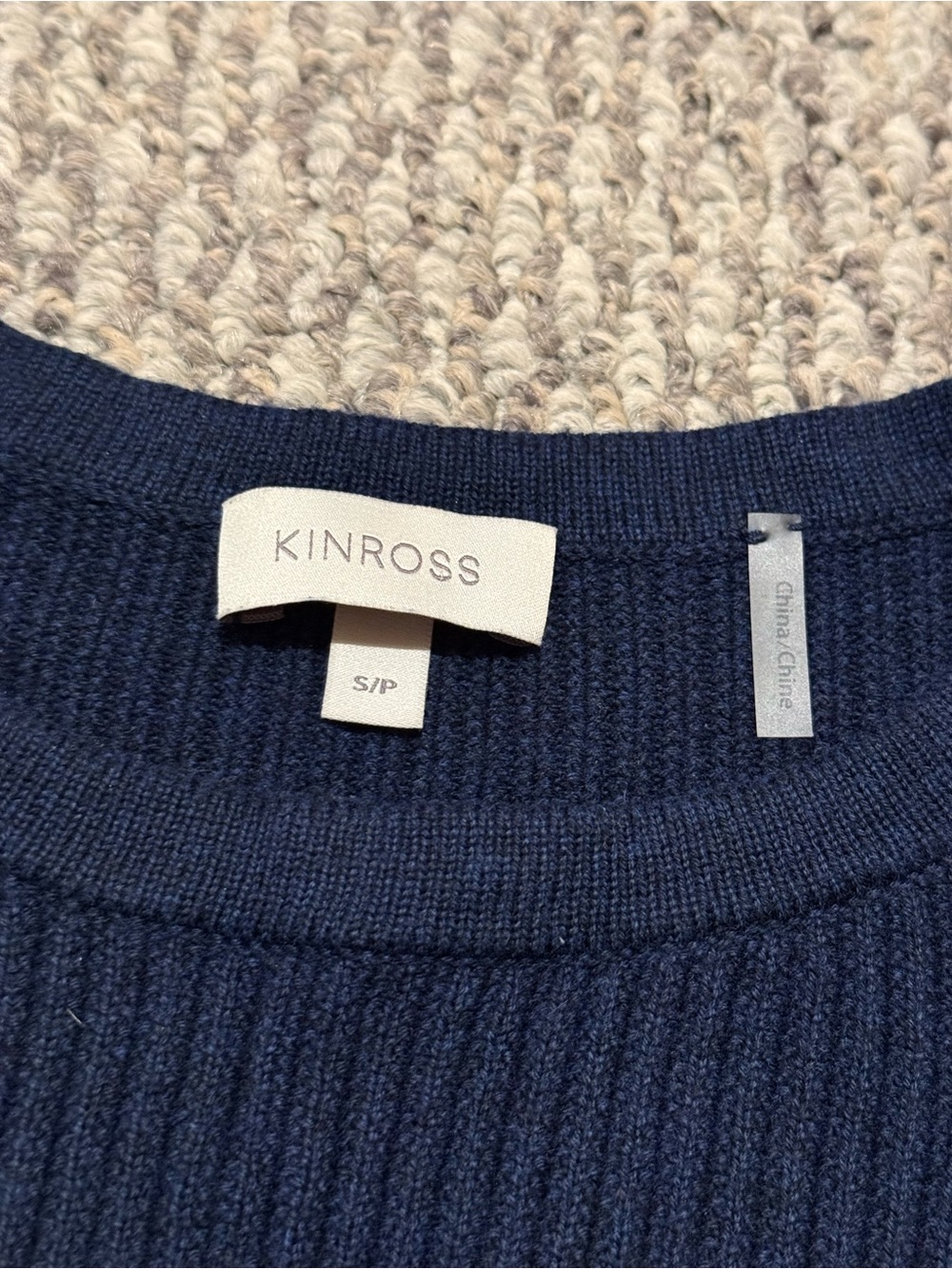 Kinross Navy Side Zip Ribbed Sweater - Picture 4 of 9